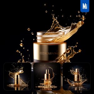 Midjourney Skincare Gold Splash