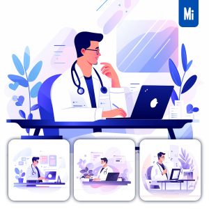 Midjourney Doctor Man Work Web Illustration Computer