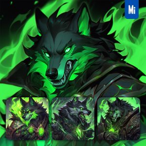 Midjourney Worgen Warlock Cartoon Cruel Evil