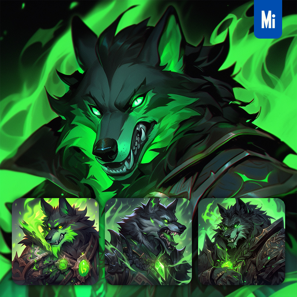 Midjourney Worgen Warlock Cartoon Cruel Evil