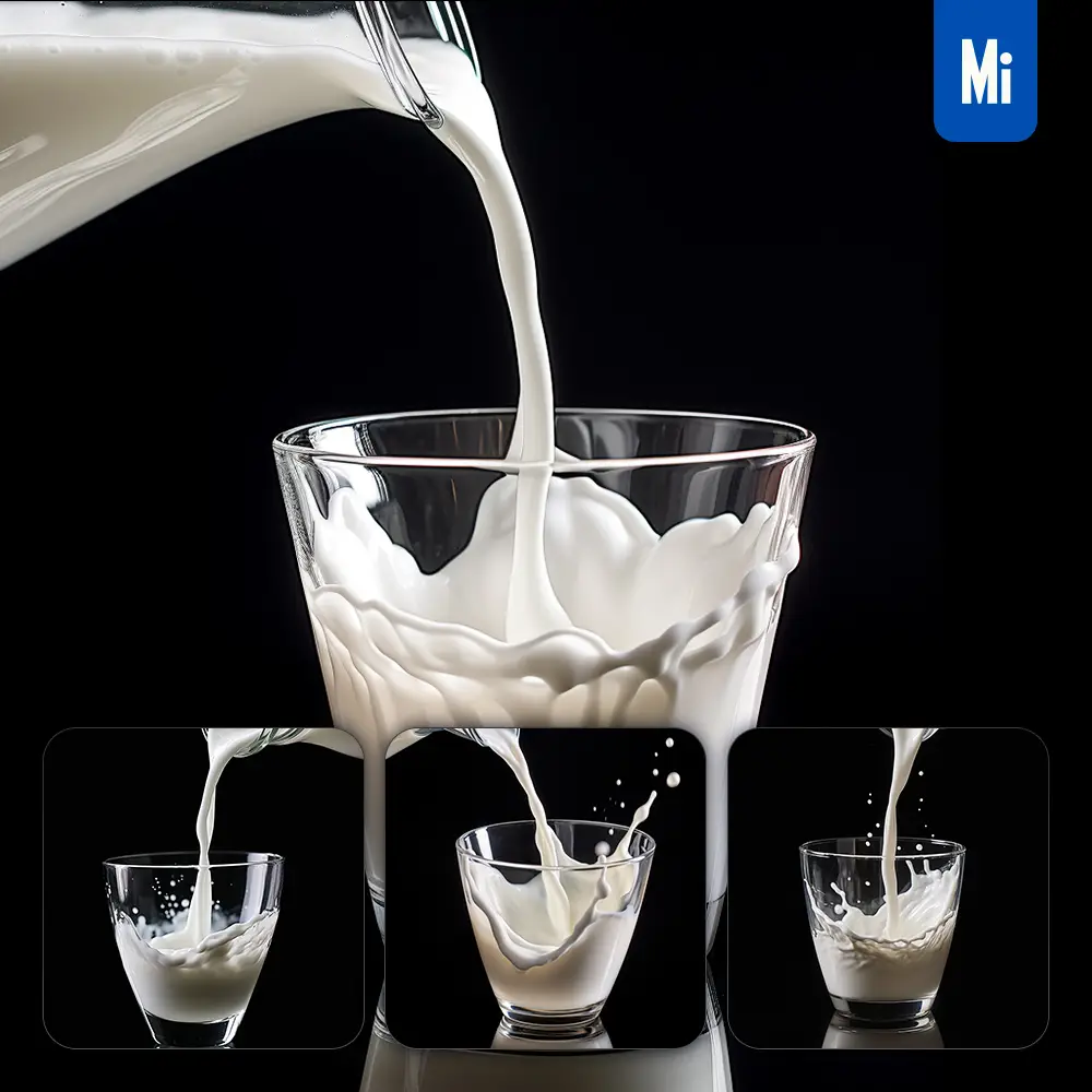 Midjourney Prompt Milk Cup Liquid Pouring Pour Glass Black Photography