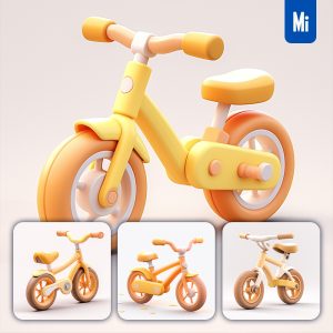 Midjourney Bicycle Cute C4D 3D