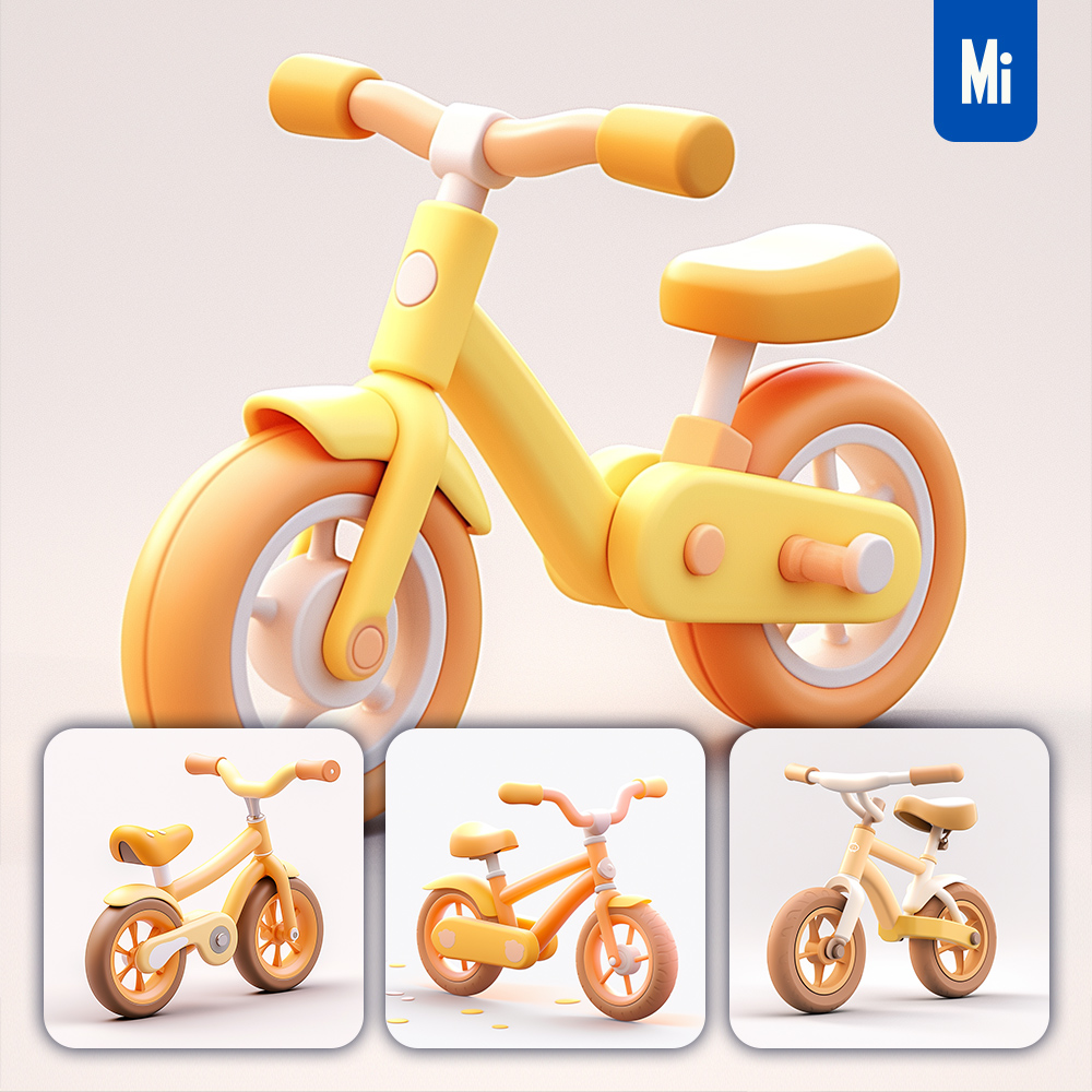 Midjourney Bicycle Cute C4D 3D