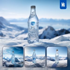 Midjourney Bottle Mineral Water Liquor Wine Snow Polar