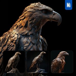 Midjourney Eagle Statue 3D Art Artwork