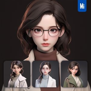 Midjourney Female Cartoon 3D Teacher Woman