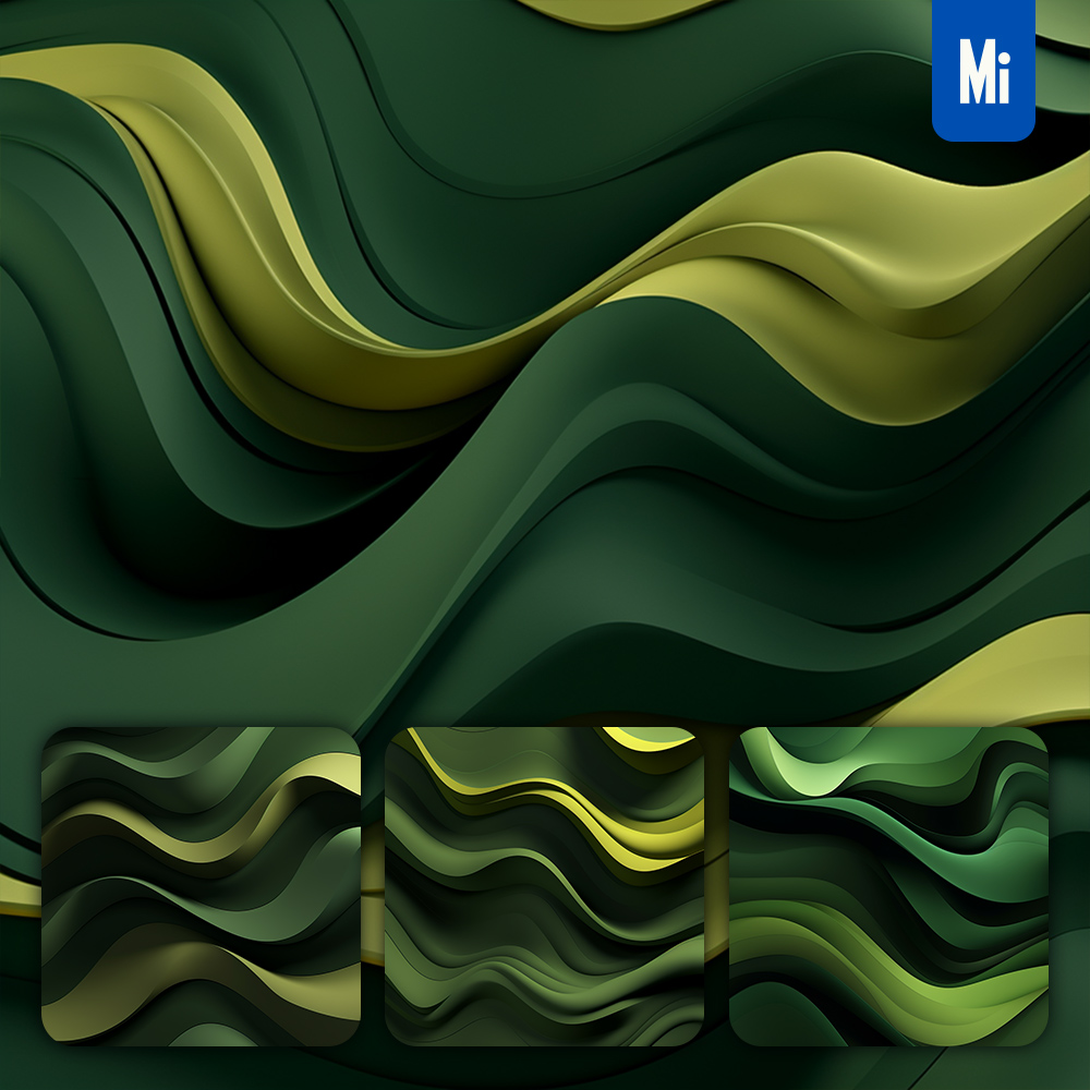 Midjourney Green Gradients Wavy Abstract Background Wallpaper