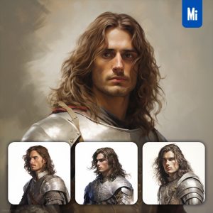 Midjourney Knight Man Oil Painting Drawing Portrait