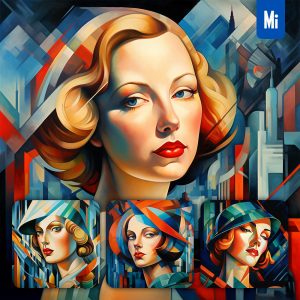 Midjourney Lady Beautiful Face Woman Illustration Painting