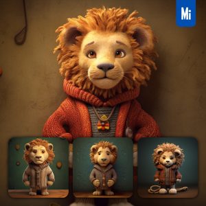 Midjourney Lion Cute Doll Stuffed Toy