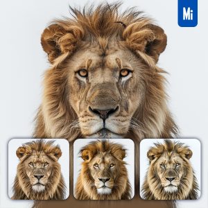 Midjourney Lion Head Face Photography