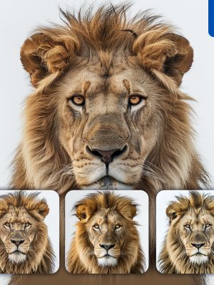 Midjourney Lion Head Face Photography