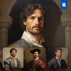 Midjourney Male Nobility Aristocrat Man Oil Painting Drawing Portrait