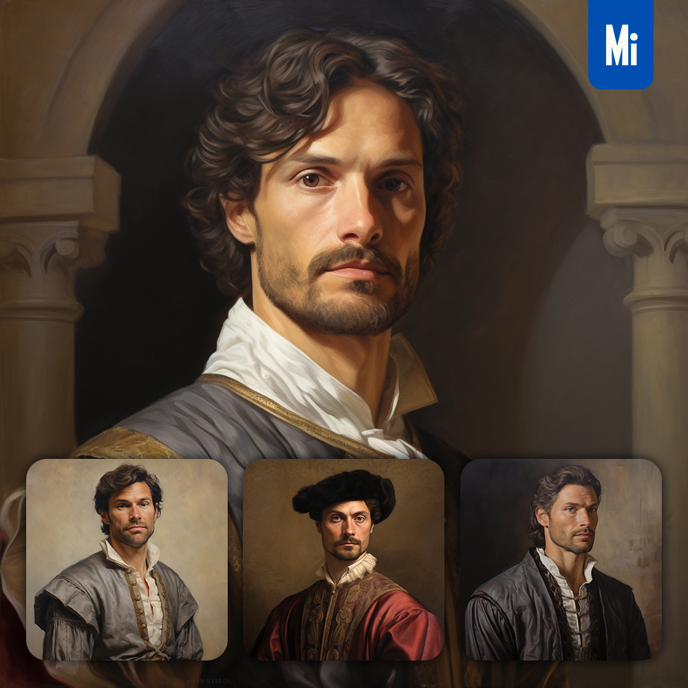 Midjourney Male Nobility Aristocrat Man Oil Painting Drawing Portrait