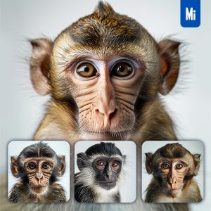 Midjourney Monkey Head Face Photography