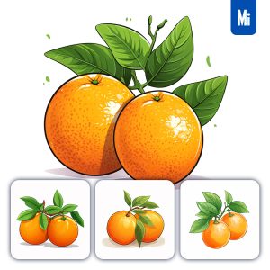 Midjourney Orange Leaves Illustration Caroon