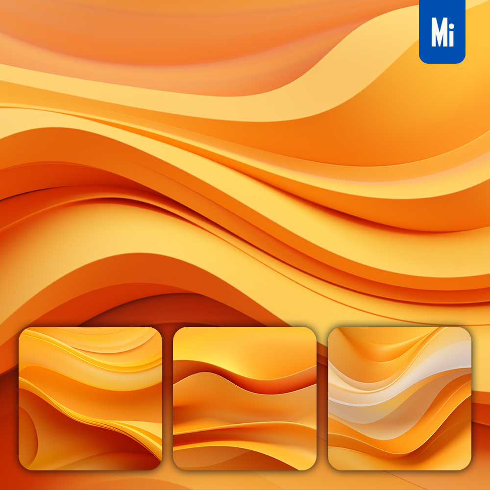Midjourney Orange Yellow Wavy Abstract Background Wallpaper