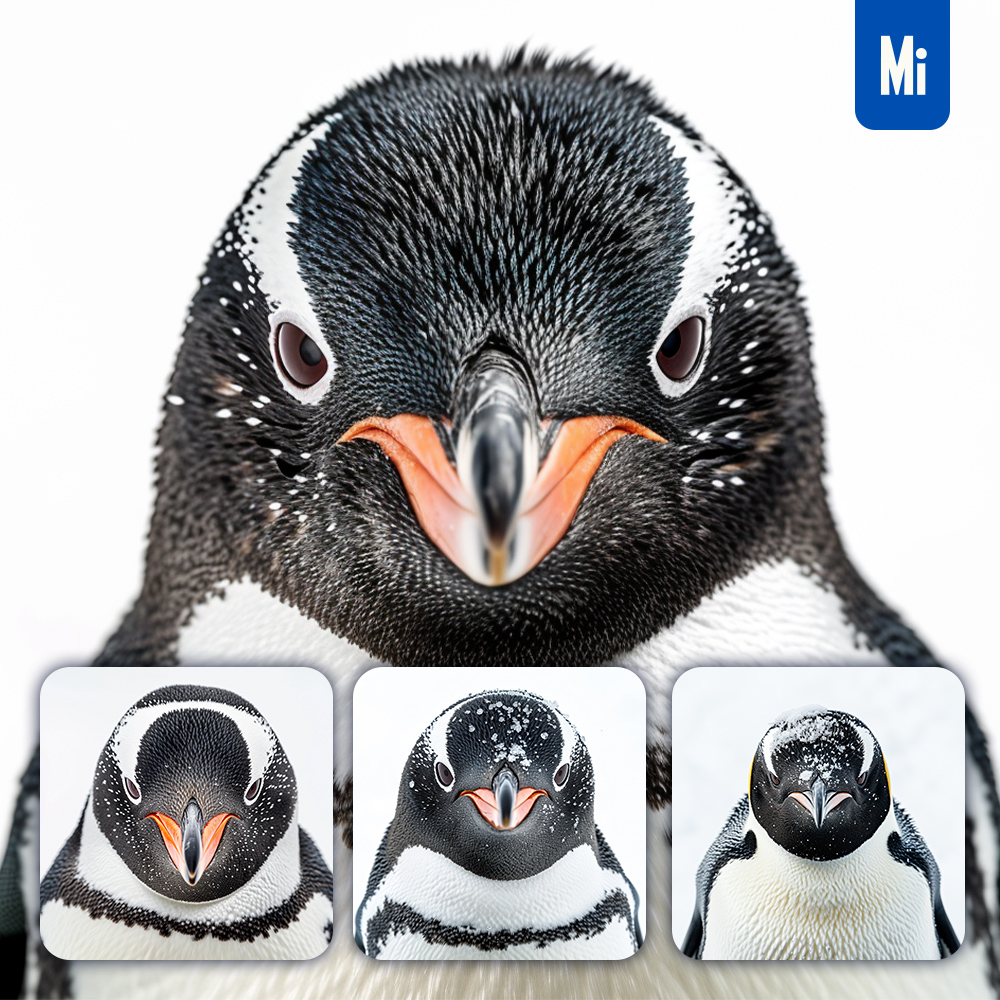 Midjourney Penguin Head Face Photography