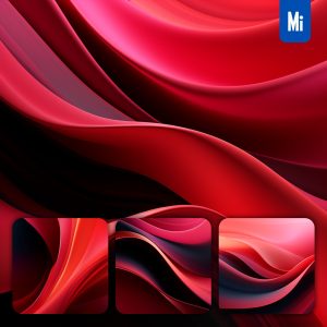 Midjourney Red Wavy Abstract Background Wallpaper