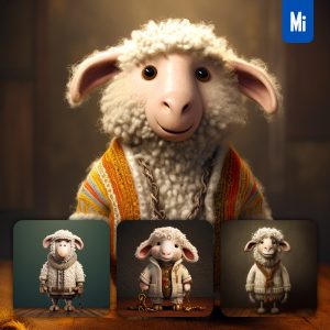 Midjourney Sheep Cute Doll Stuffed Toy