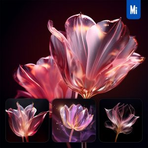 Midjourney Tulip Flower Plant Glass Photography