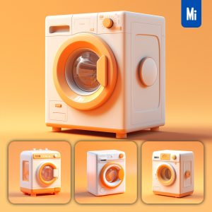 Midjourney Wash Washing Machine Icon