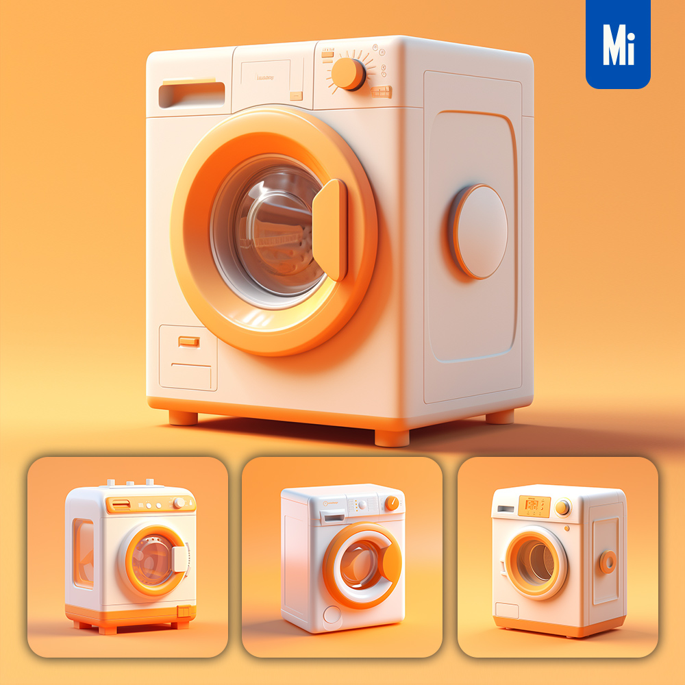 Midjourney Wash Washing Machine Icon