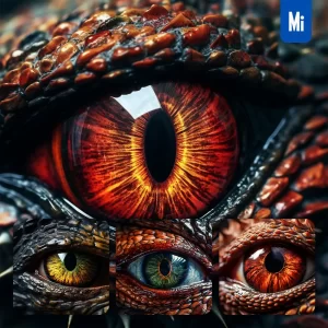 Midjourney Prompt Eye Dragon Close Up Bloodcurdling Grisly Photography