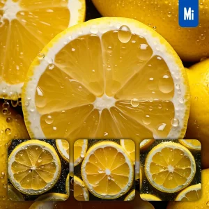 Midjourney Prompt Lemon Fresh Sliced Water Drop Photography