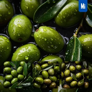 Midjourney Prompt Olive Fresh Water Drop Photography
