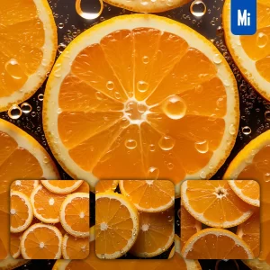 Midjourney Prompt Orange Sliced Fresh Water Drop Photography