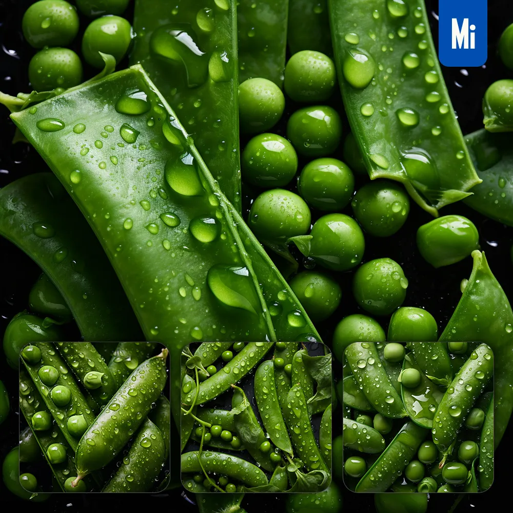 Midjourney Prompt Pea Fresh Water Drop Photography