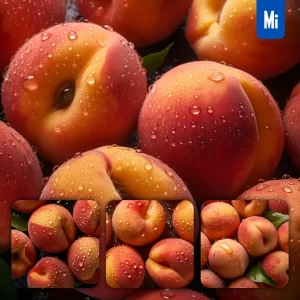 Midjourney Prompt Peach Fresh Water Drop Photography