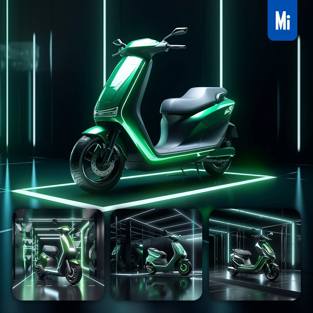Midjourney Prompt Industrial Design Electric Scooter 3D Concept