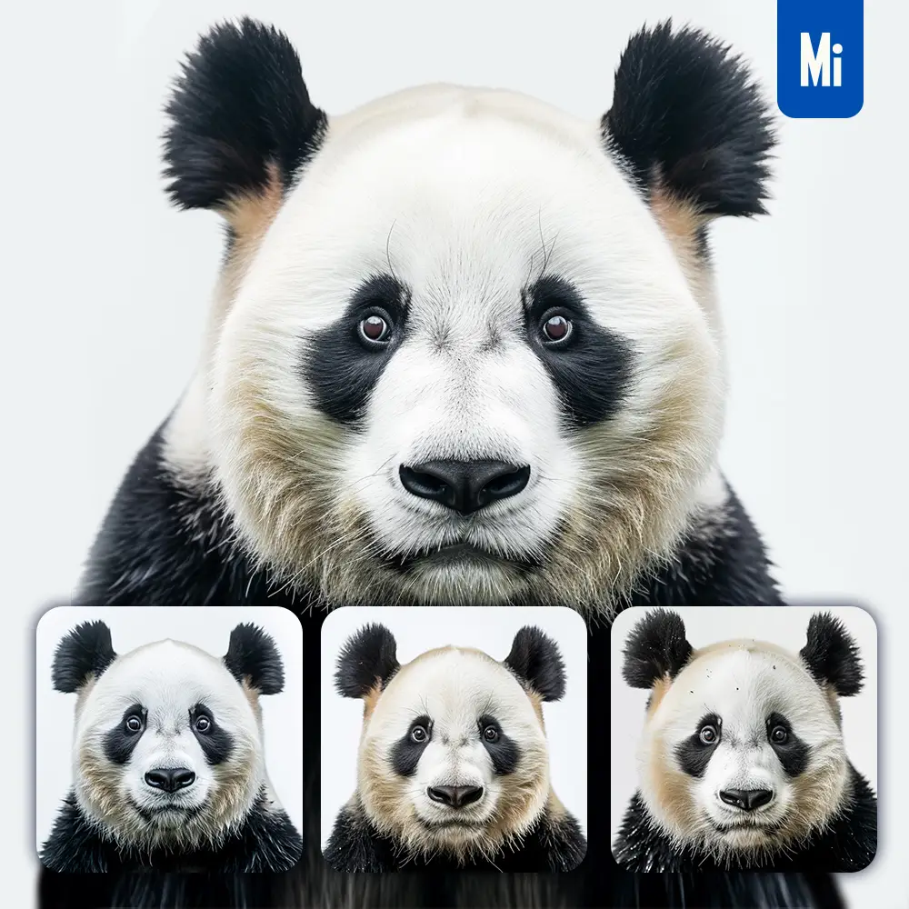 Midjourney Prompt Panda Head Face Front Photography