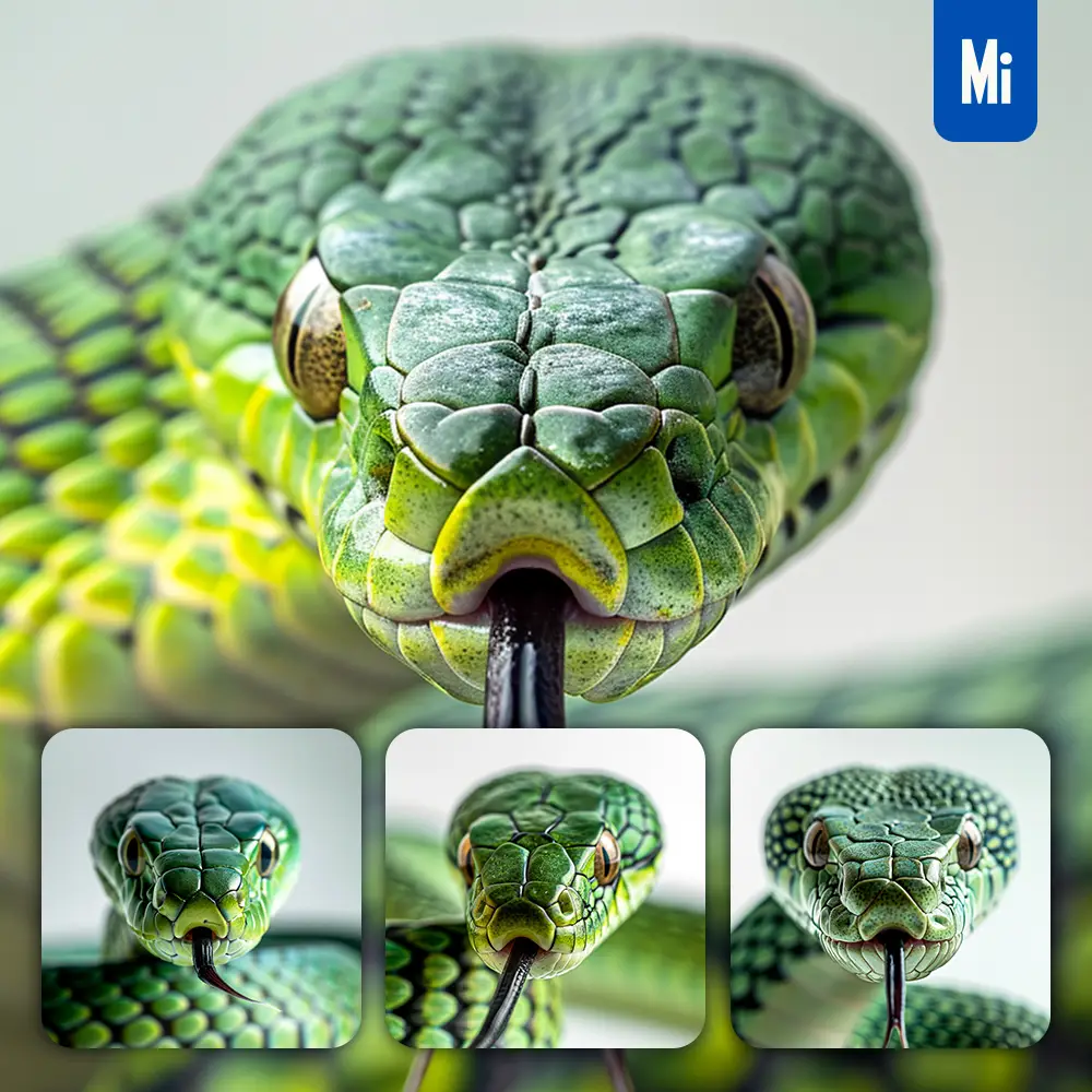 Midjourney Prompt Snake Tongue Front Head Photography