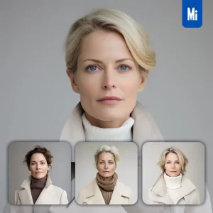 Midjourney Prompt Woman Lady Coat Portrait Middle Aged Photography