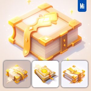 Midjourney Magic Book Icon 3D Game