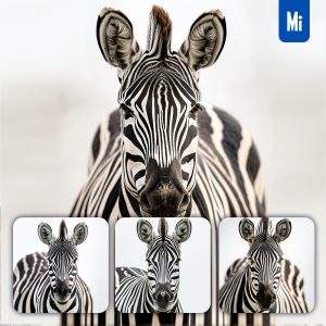 Midjourney Zebra Face Head Photography