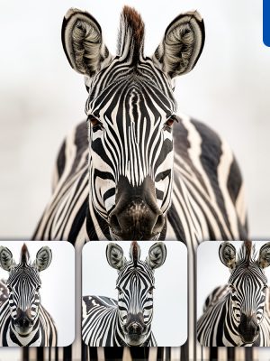 Midjourney Zebra Face Head Photography