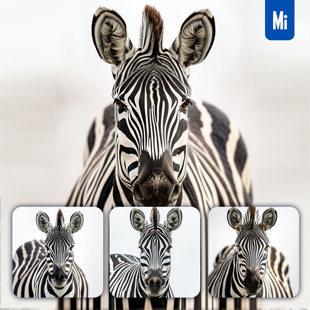 Midjourney Zebra Face Head Photography