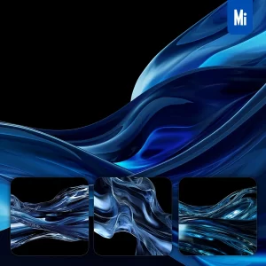 Midjourney Prompt Blue Flowing Water Transparent Curve