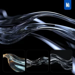 Midjourney Prompt Flowing Water Transparent Curve