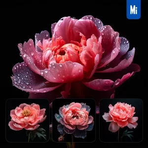 Midjourney Prompt Pink Peony Flower Petal Photography
