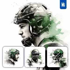 Midjourney Prompt Portrait Football Rugby Player Green