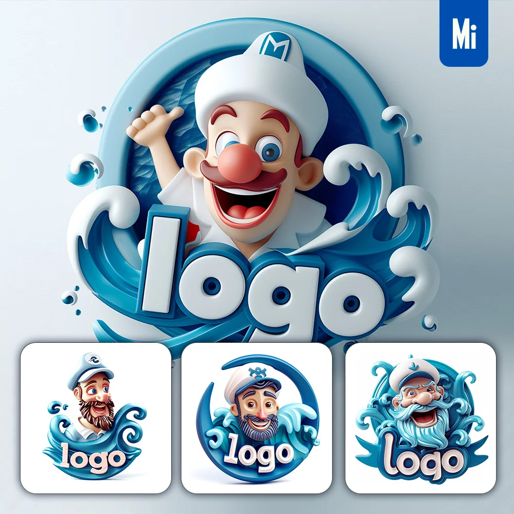 Midjourney Prompt Sailor Captain 3D Cartoon Logo