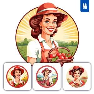 Midjourney Prompt Woman Fruit Farm Farmer Logo