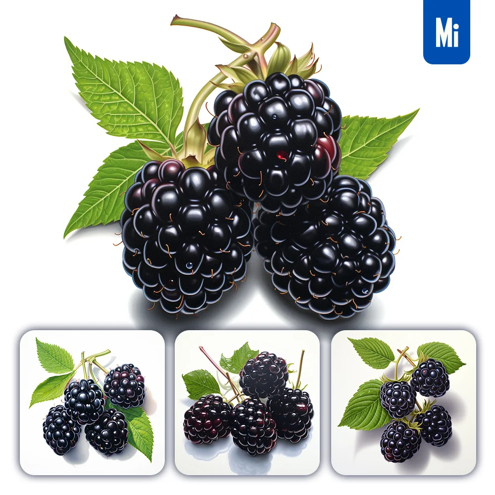 Midjourney Prompt Blackberry Leaves Illustration Painting