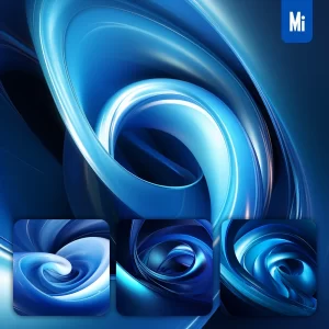 Midjourney Prompt Blue Swirl Light Wallpaper