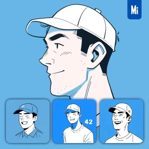 Midjourney Prompt Boy Man Cap Character Portrait Illustration